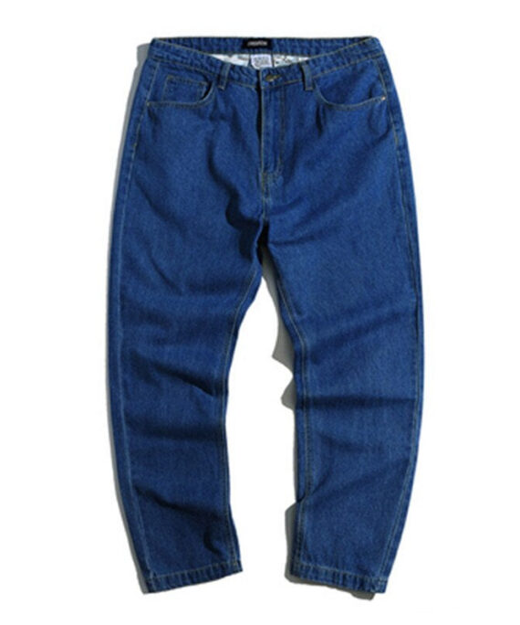 Loose Straight Solid Denim Jeans Pants