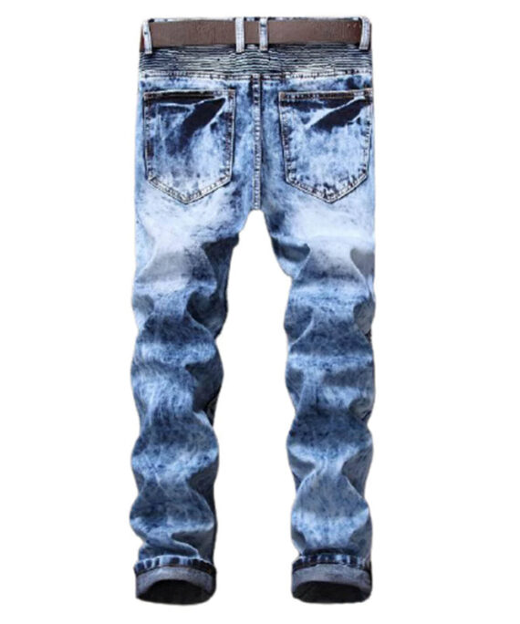 Ripped Skinny Men's Slim Fit Moto Biker Jeans