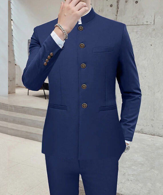 Men's Business Casual Stand Collar Single Breasted Blazer