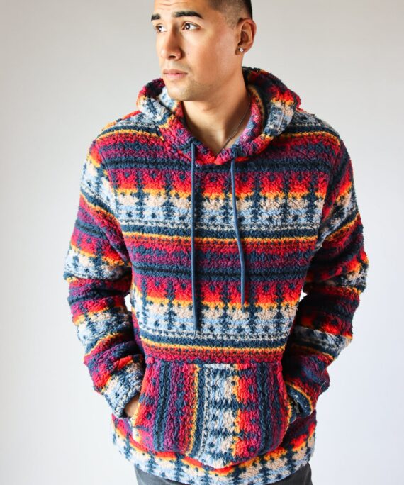 Southwest Pattern Sherpa Hoodie